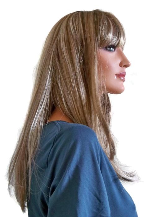 Perücke helles brünett mit blonden Haarsträhnen 55 cm 'BR020'