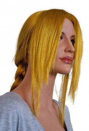 Goldblonde Cosplay Perücke mit Zopf 60 cm 'CP013'