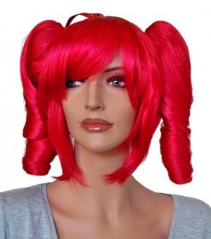 Rote Perücke für Cosplay mit zwei Clip-Ins 'CP015'