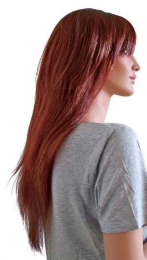 Damen Perücke Kupfer Rot Lange Haare 70 cm 'R003'