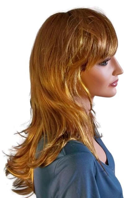 Fashion Wig Brown with Golden Blonde Strands 60 cm 'BR024'