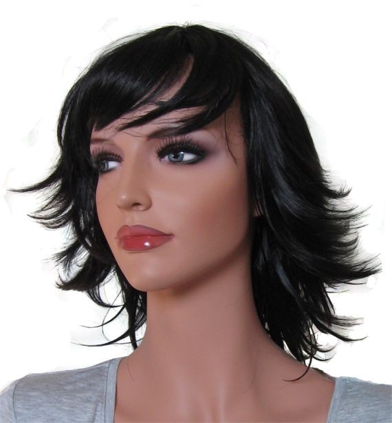 Woman Wig 'B002' Black / Dark Brown 31cm