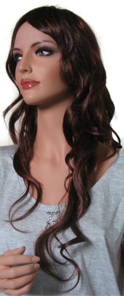 Woman Curly  Wig 'BR007' Dark Auburn with Copper Red 60cm