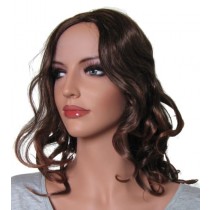 Woman Wig with Curls 'BR008' Dark Brown Root tipped with Medium Auburn 40cm