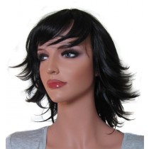 Woman Wig 'B002' Black / Dark Brown 31cm