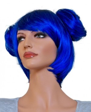 Blue Cosplay Wig with 2 Clip-In Buns 'CP008'