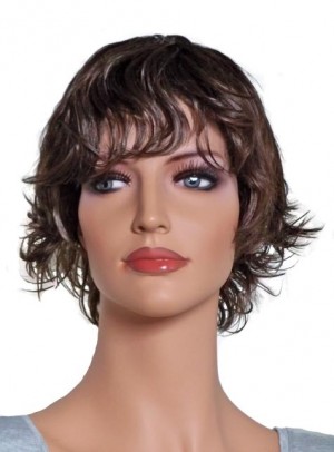 Short Length Wig for Women Dark Brown Root tipped with Medium Auburn 'BR013'