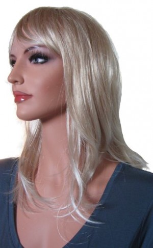 Womans Wig 'BL012' Cinnamon Blond tipped with Lite Swedish Blond 50 cm