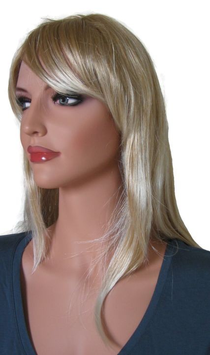 Perruque blonde avec des mèches blondes platine 55 cm 'BL025'