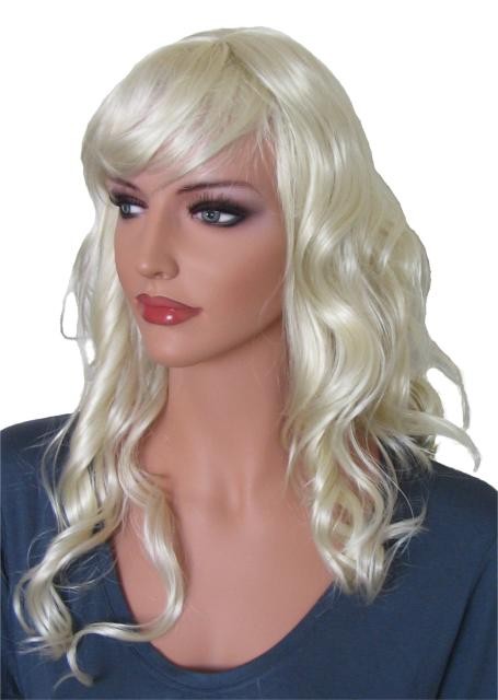 Perruque Ondulée Blonde Pâle 60 cm 'BL022'
