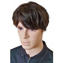 Perruque Homme Courte Brun Cheveux Humains 'M002'