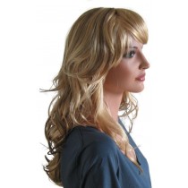 Perruque blond avec les mèches de cheveux brune 60 cm 'BL027'
