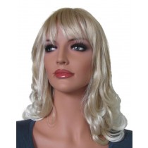 Perruque blonde avec des conseils cheveux blonde platine 45 cm 'BL028'