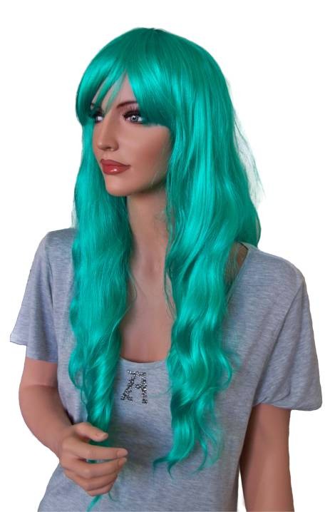 Parrucca Cosplay Capelli ricci verde 70 cm 'CP021'