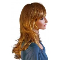 Parrucca marroni con filamenti biondo dorato 60 cm 'BR024'