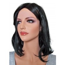 Parrucca di Capelli Sintetici Nero 40 centimetri 'B008'