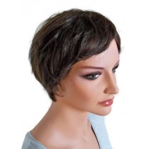 Peluca de Cabello Humano para Damas corte de Pelo Corto Marron 'BR015'