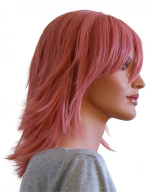 Peluca Anime color de pelo rosa viejo 40 cm 'CP025'