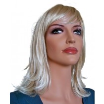 Blonde pruik met platina blond haarpunten 40 cm 'BL023'