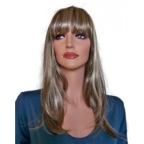 Brunette pruik met blond haarstrengen 55 cm 'BR020'