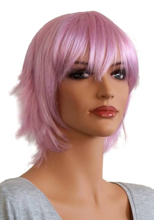 Peruca Curta para Cosplay Prata Roxo 'CP014'