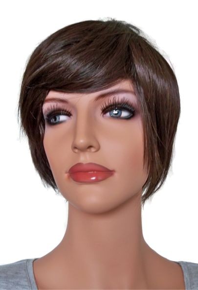Peruca de Mulher Corte de Cabelo Curto Castanho Escuro com Acajú 'BR012'