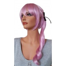 Peruca de Cosplay Mistura Branca Roxo com Rabo de Cavalo 50 cm 'CP009'