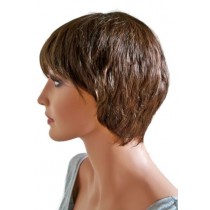 Peruca da Mulher Corte de Cabelo Curto Castanho Escuro Com Bronze 'BR011'