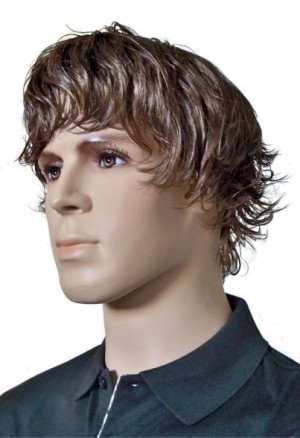 Peruca dos Homens Marrom Penteado da Moda 'M003'