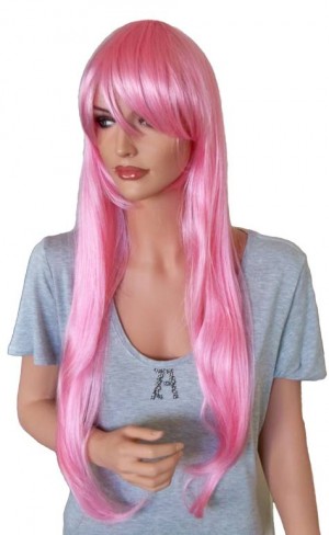 Peruca Manga Cabelo de Rosa 80 cm 'CP020'