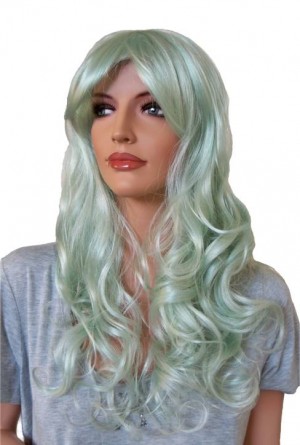 Peruca crespo de Cosplay Luz Verde 70 cm 'CP012'