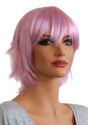 Peruca Curta para Cosplay Prata Roxo 'CP014'