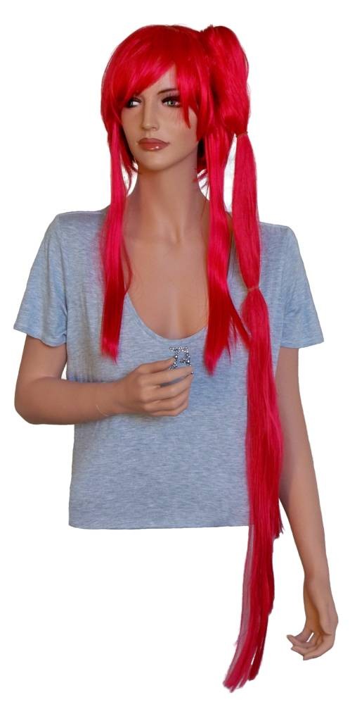 Anime paruka červená s jedním dlouhým klipem-in 'CP026'