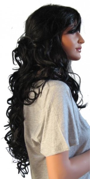 Dámská Paruka Přírodně Černé 'B003' 70 cm