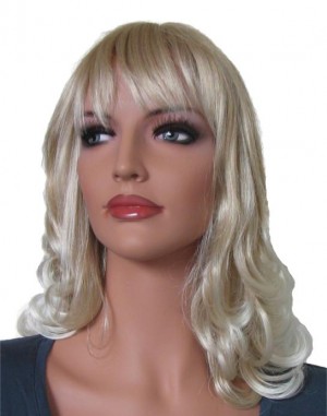 Blond peruk med platina blond 45 cm 'BL028'